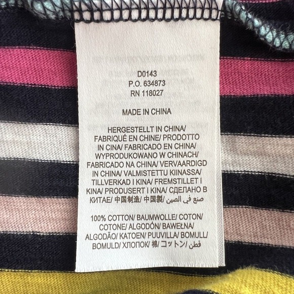 Boden Women’s Cotton Jersey T-shirt Dress Size US 4R Rainbow Stripe Pockets Aa17 - Picture 8 of 9